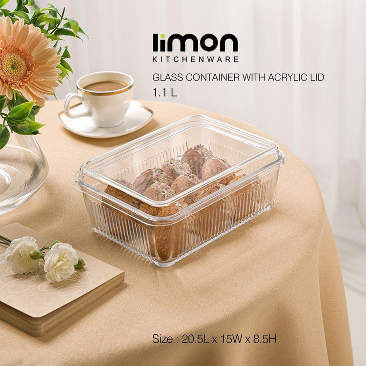 ظرف سرو بیسکوییت لیمون مدل درب آکرولیک کد DH2260