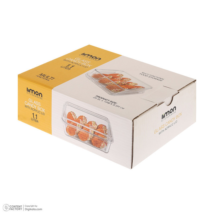 ظرف سرو بیسکوییت لیمون مدل درب آکرولیک کد DH2260