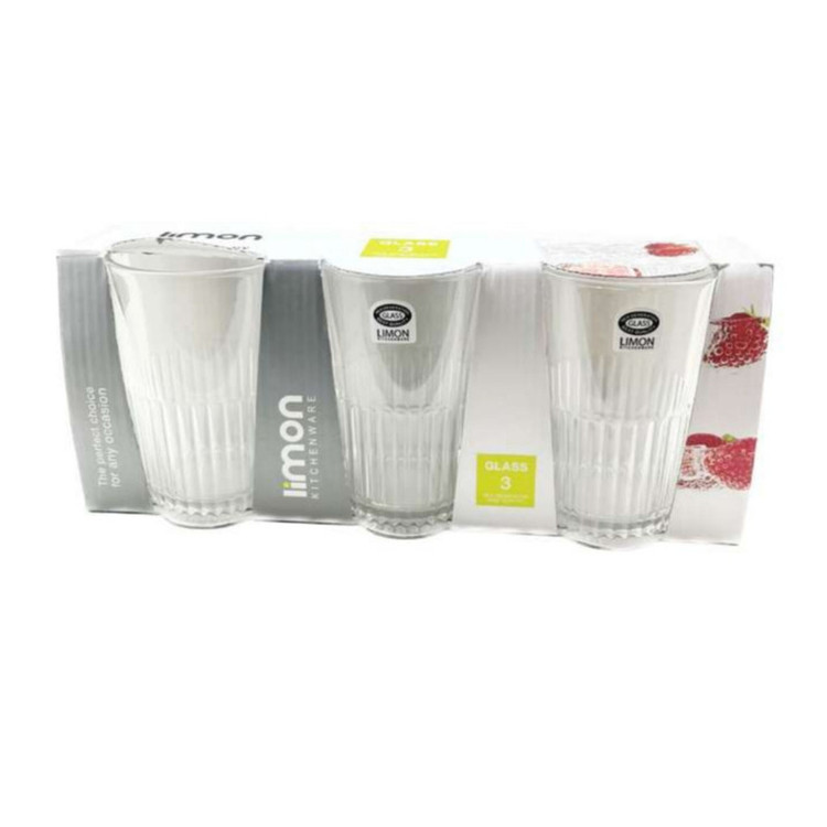 لیوان لیمون مدل شیاردار کد 350ML بسته 3 عددی