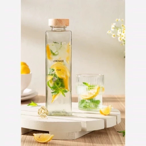 بطری شیشه ای درب گرد چوبی گلدن استار Golden Star