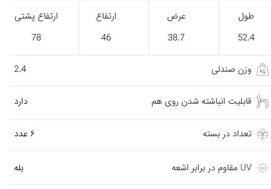 صندلی مونیکا نرده ای کد 102 پولاد